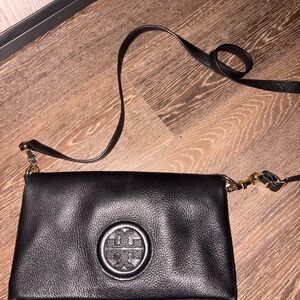 Tory Burch Black Pebbled Leather Crossbody Bag